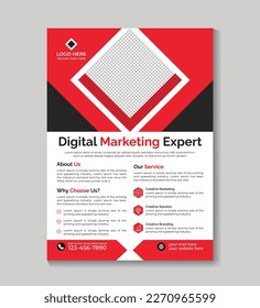 Plantilla de diseño de folletos de negocios de marketing digital creativo y profesional para empresas de tamaño a4
