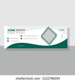 Professional Corporate email signature for all business with white and green vector background.