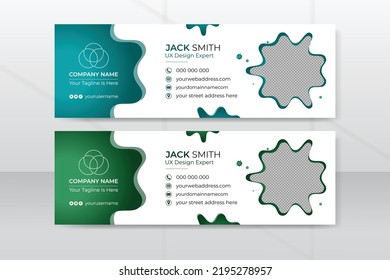 Professional, and corporate email signature with an author photo place. Modern and minimalist layout, Modern and corporate email signature template with white background