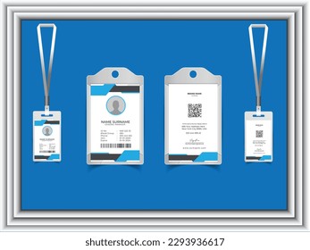 professional corporate id card template, clean id card design with realistic mock up.
