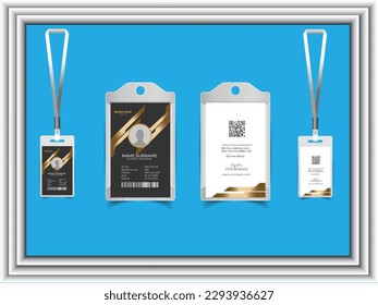 professional corporate id card template, clean id card design with realistic mock up.
