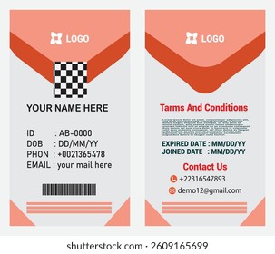 professional corporate id card template, clean id card design