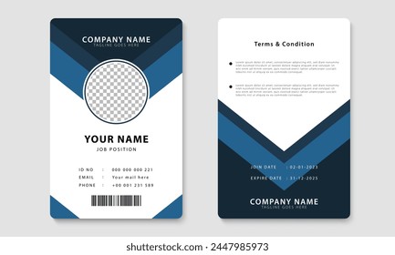 Plantilla de diseño de tarjeta de identidad corporativa de Profesional. Diseño de tarjeta de identificación de empleado de empresa. Vector