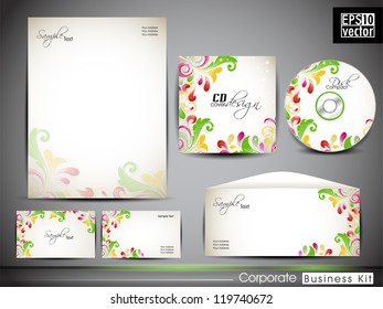 Professional Corporate Identity Kit Or Business Kit For Your Business Includes CD Cover, Business Card, Envelope And Letter Head Designs In EPS 10 Format.