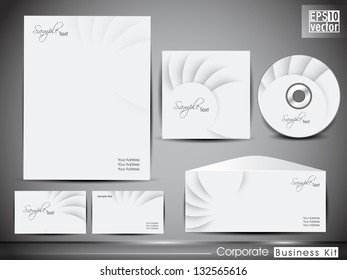 Professional corporate identity kit or business kit for your business includes CD Cover, Business Card, Envelope and Letter Head Designs. EPS 10.
