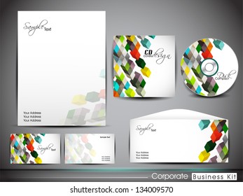 Professional corporate identity kit or business kit for your business includes CD Cover, Business Card, Envelope and Letter Head Designs. EPS 10.