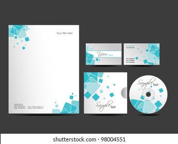 Professional  Corporate Identity kit or business kit with artistic, abstract design in blue color for your business includes CD Cover, Business Card and Letter Head Designs in  EPS 10 format.