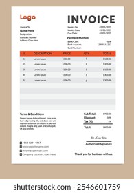 Professional Corporate Invoice Design With Vector File