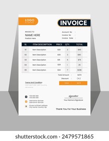 Professional Corporate Invoice Template, Sophisticated Business Invoice Layout