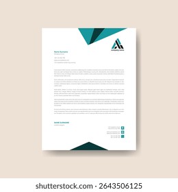 Professional Corporate Letterhead Design – A4 Size, Fully Customizable Vector Template