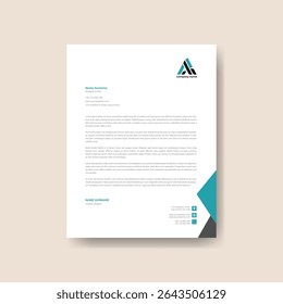 Professional Corporate Letterhead Design – A4 Size, Fully Customizable Vector Template