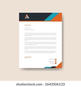 Professional Corporate Letterhead Design – A4 Size, Fully Customizable Vector Template