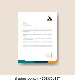 Professional Corporate Letterhead Design – A4 Size, Fully Customizable Vector Template