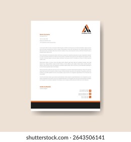 Professional Corporate Letterhead Design – A4 Size, Fully Customizable Vector Template