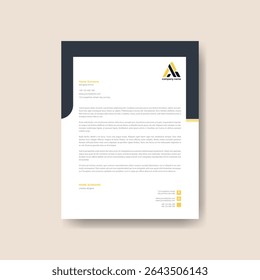 Professional Corporate Letterhead Design – A4 Size, Fully Customizable Vector Template