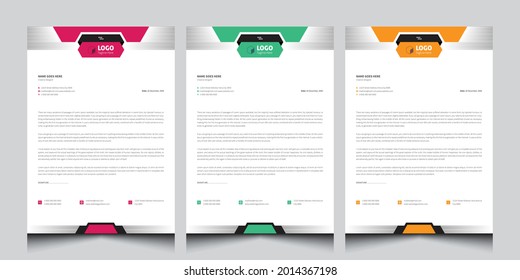 Professional Corporate Letterhead Design. Simple And Clean Print Ready Letterhead or Pad Vactor Template. 