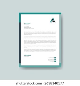 Professional Corporate Letterhead Design Template with Modern Layout