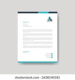 Professional Corporate Letterhead Design Template with Modern Layout