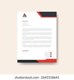 Professional Corporate Letterhead Design Template with Modern Layout