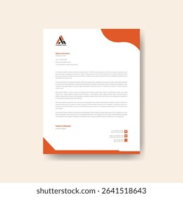 Professional Corporate Letterhead Design Template with Modern Layout