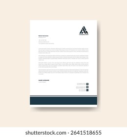 Professional Corporate Letterhead Design Template with Modern Layout