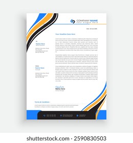 Professional Corporate Letterhead pad Layout Template.