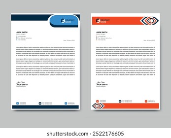 Design de modelo profissional corporativo mínimo Letterhead para publicidade Layout de perfil da empresa, Design Letterhead, limpo e pronto para impressão
