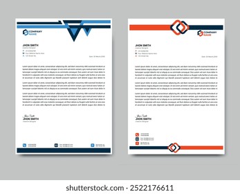 Design de modelo profissional corporativo mínimo Letterhead para publicidade Layout de perfil da empresa, Design Letterhead, limpo e pronto para impressão
