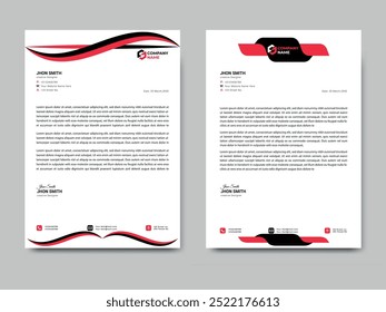 Design de modelo profissional corporativo mínimo Letterhead para publicidade Layout de perfil da empresa, Design Letterhead, limpo e pronto para impressão
