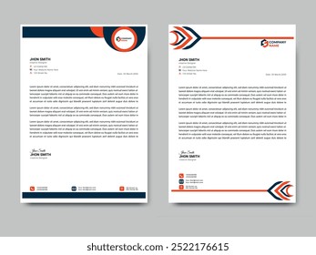 Design de modelo profissional corporativo mínimo Letterhead para publicidade Layout de perfil da empresa, Design Letterhead, limpo e pronto para impressão
