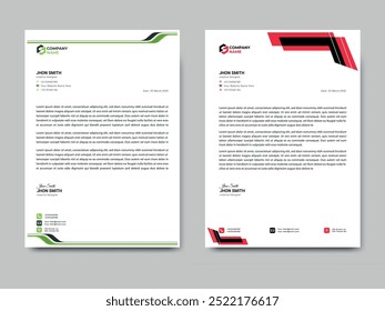 Professional corporate minimal Letterhead template Design for Advertising Company Profile Layout, Letterhead Design, Clean and Print-ready
