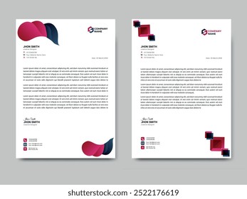 Design de modelo profissional corporativo mínimo Letterhead para publicidade Layout de perfil da empresa, Design Letterhead, limpo e pronto para impressão
