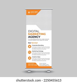Professional corporate modern business marketing roll up banner template design