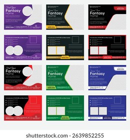 Professional corporate modern business Post card template set design. Art design for business card, cover, banner, wallpaper.