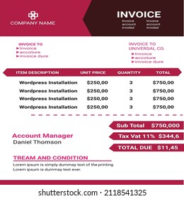 Professional corporate  modern invoice template