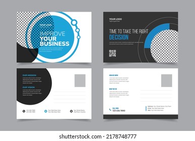 Professional Corporate Postcard Design Vector Template, Modern Postcard Layout Design for Business, Stunning Vector Postcard Template For Multipurpose, Vector Postcard with Creative Element