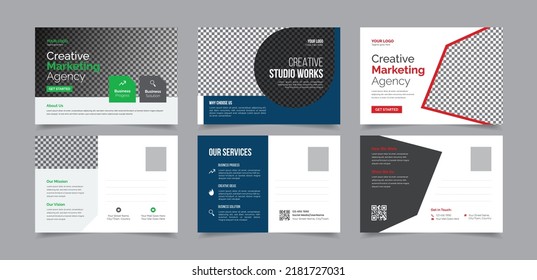 Professional Corporate Postcard Design Vector Template, Modern Postcard Layout Design for Business, Stunning Vector Postcard Template For Multipurpose, Vector Postcard with Creative Element