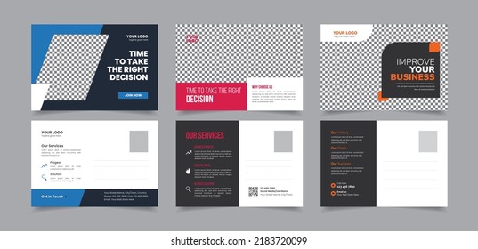 Professional Corporate Postcard Design Vector Template, Modern Postcard Layout Design for Business, Stunning Vector Postcard Template For Multipurpose, Vector Postcard with Creative Element