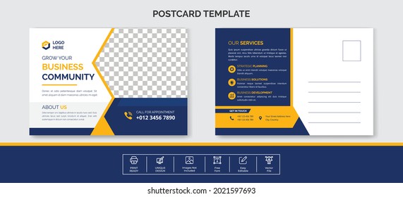 Professional Corporate postcard template design	
