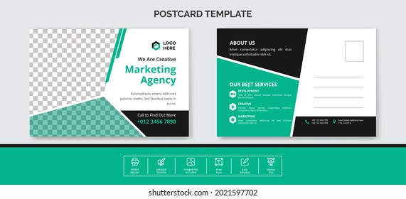 Professional Corporate postcard template design	
