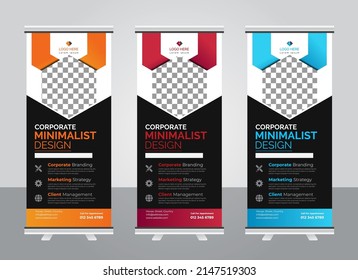 Professional corporate roll up banner design template
