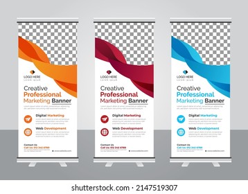 Professional corporate roll up banner design template