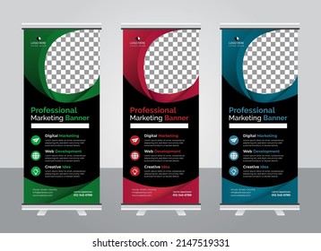 Professional corporate roll up banner design template