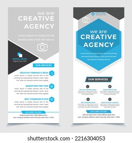 Professional Corporate Roll up banner stand template design, Blue banner layout, advertisement, pull-up, pop-up banner