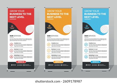 Professional Corporate Roll Up Banner Standee Template, Business Roll Up Banner. corporate Roll up background for Presentation