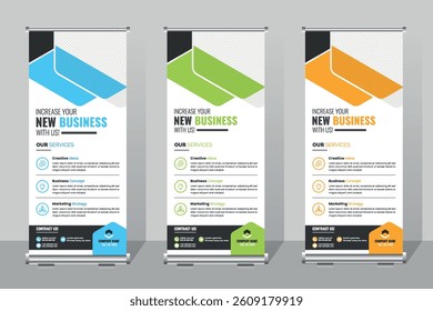Professional Corporate Roll Up Banner Standee Template, Business Roll Up Banner. corporate Roll up background for Presentation