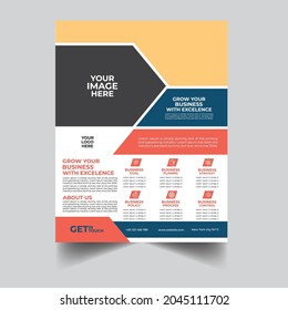 Professional corporate template vector design for Flyer. Easy to use and edit.