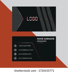 Professional Corporate visiting card Template Front and back view of White and Blue Business card with abstract design.