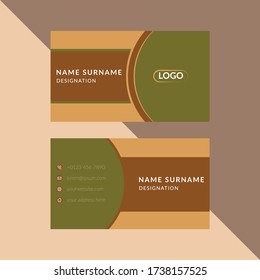 Professional Corporate visiting card Template Front and back view of Rose gold and white Business card with abstract design.