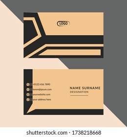 Professional Corporate visiting card Template Front and back view of Black and Rose Gold Business card with abstract design.
